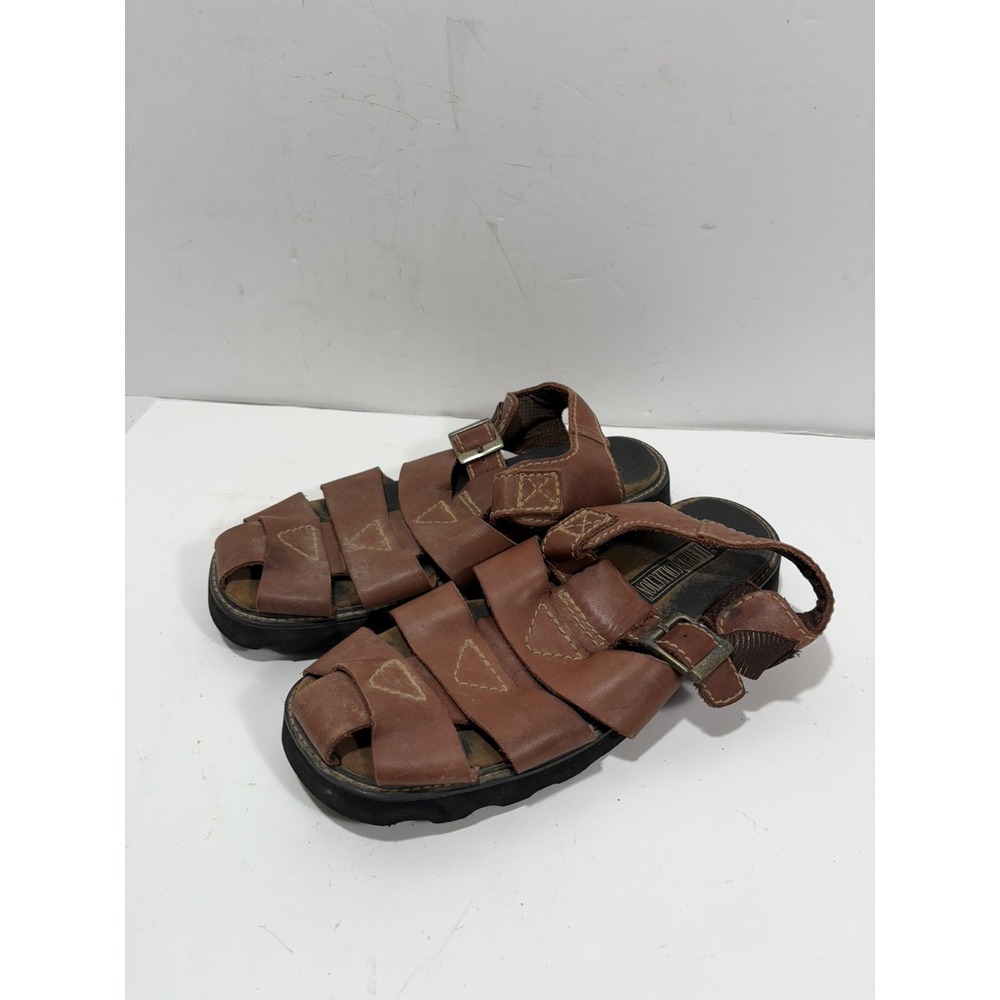 The‎ Leather Collection Men's  Sandals Brown Size 10 Fisherman Sandal
